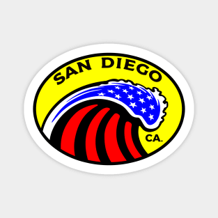 San Diego California Surfing Surf Patriotic Wave Sticker